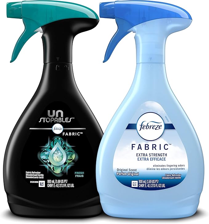 Febreze Fabric Refresher, Odor Eliminator Extra Strength + Unstopables, Fresh Scent, 2 Count