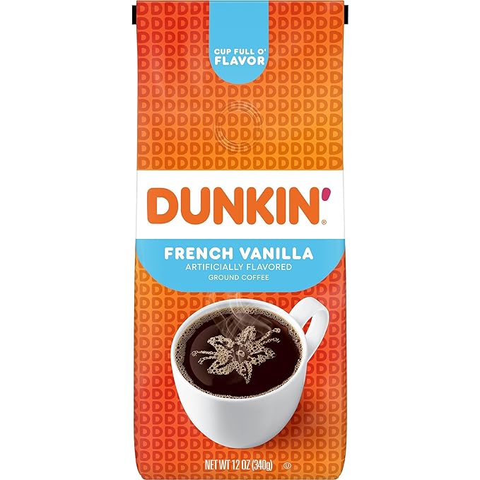 Dunkin' French Vanilla Flavored Ground Coffee, 12 Ounce