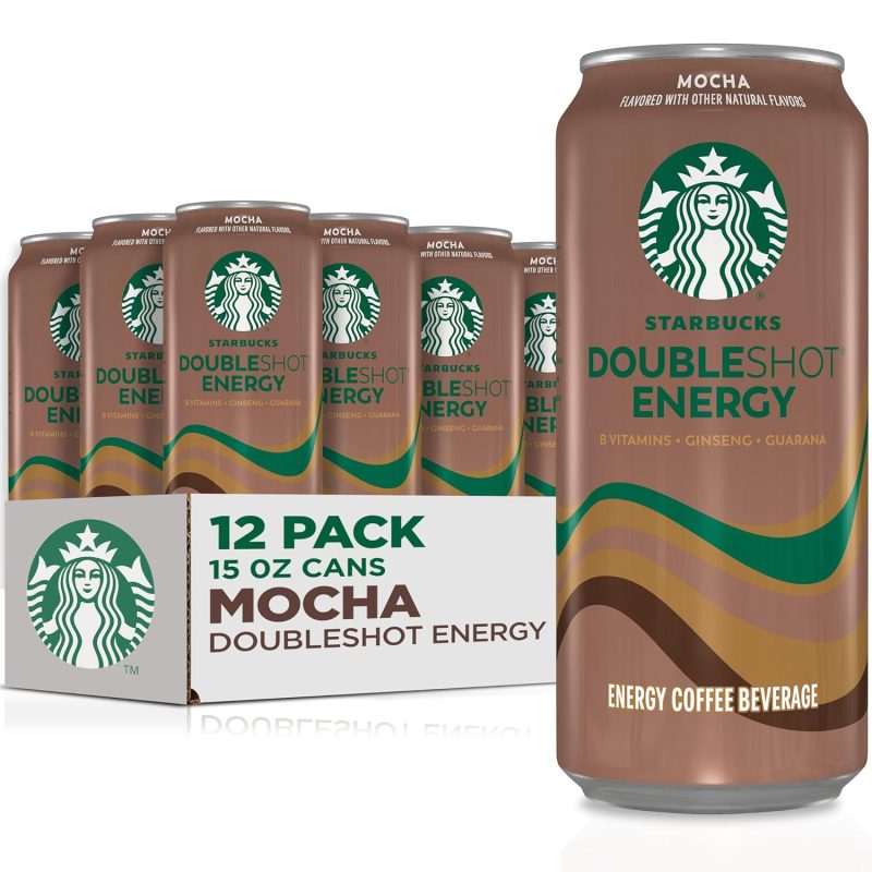 Starbucks Doubleshot Energy Drink Coffee Beverage, Mocha, Iced Coffee, 15 fl oz Cans (12 Pack)