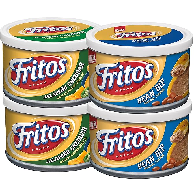 Fritos, Bean Dip and Jalapeno Cheddar Dip Variety Pack, 9 Ounce (Pack of 4)