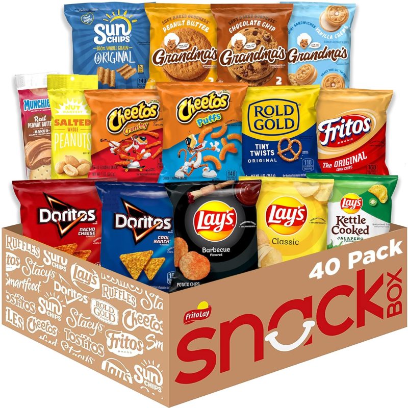 Frito Lay Ultimate Classic Snacks Package, Variety Assortment of Chips, Cookies, Crackers, & Nuts, (Pack of 40)