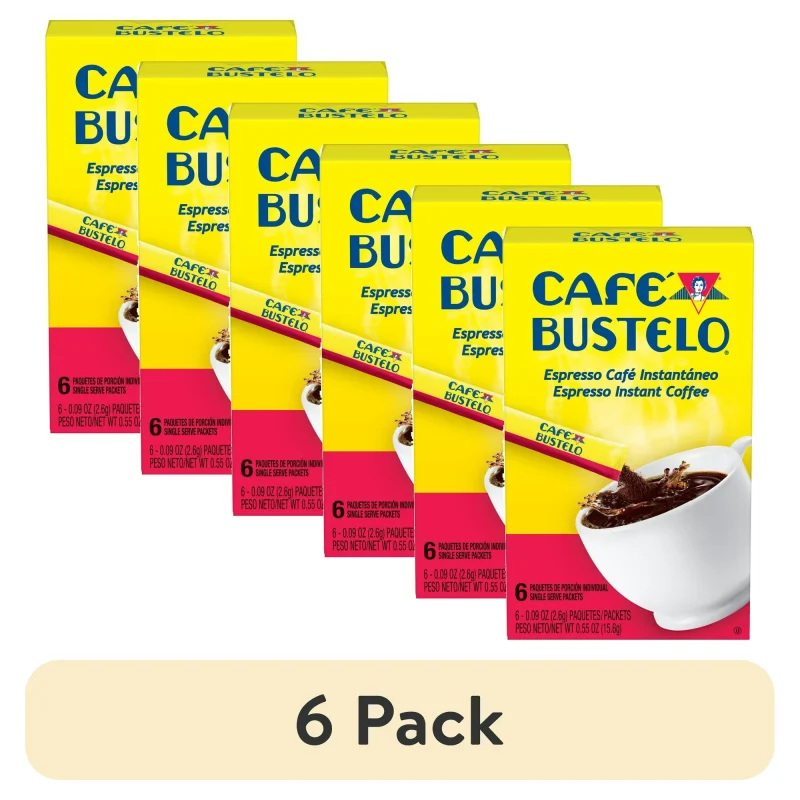 (6 pack) Café Bustelo Instant Coffee Single Serve Packets, 6 Ct