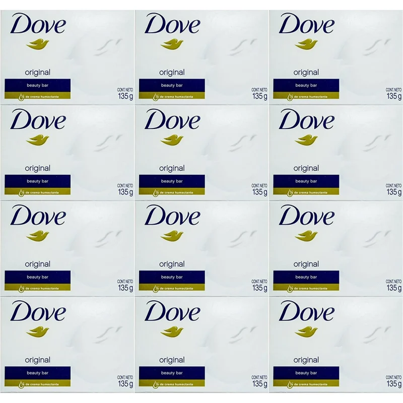 Dove White Cream Bar 4.75 oz / 135 Gr (Pack of 12) Dry Skin Bath Soaps