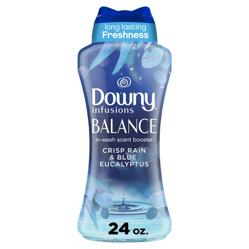Downy Infusions In-Wash Laundry Scent Booster Beads, Balance, Crisp Rain And Blue Eucalyptus, 24 Oz