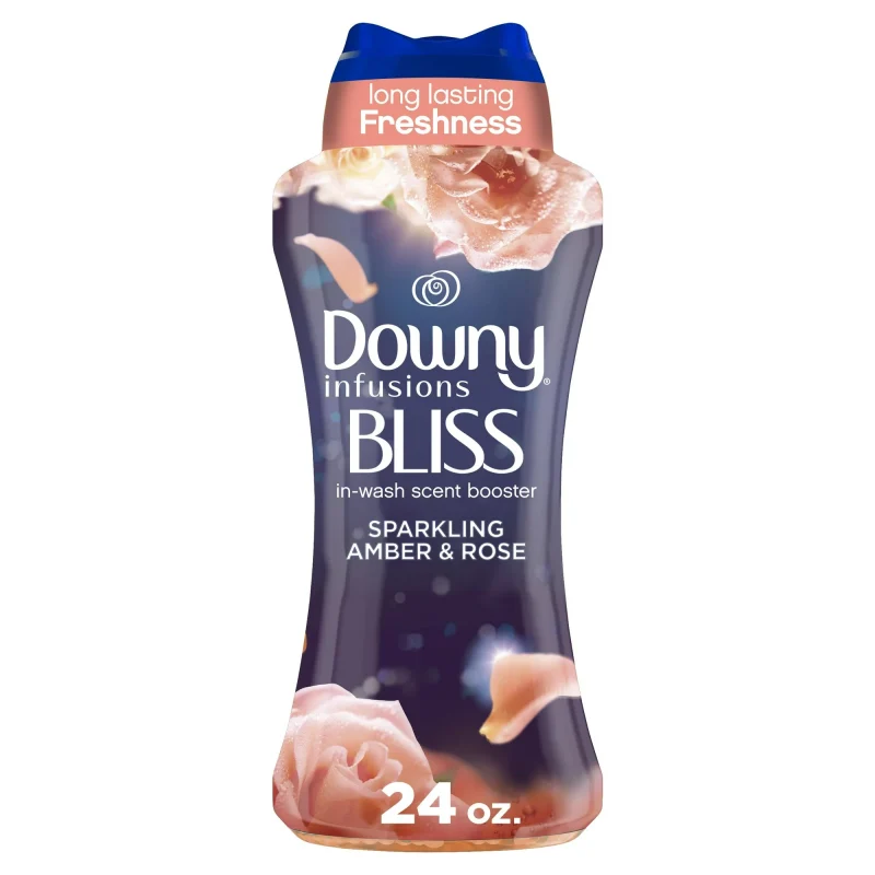 Downy Infusions In-Wash Laundry Scent Booster Beads, Bliss, Sparkling Amber And Rose, 24 Oz