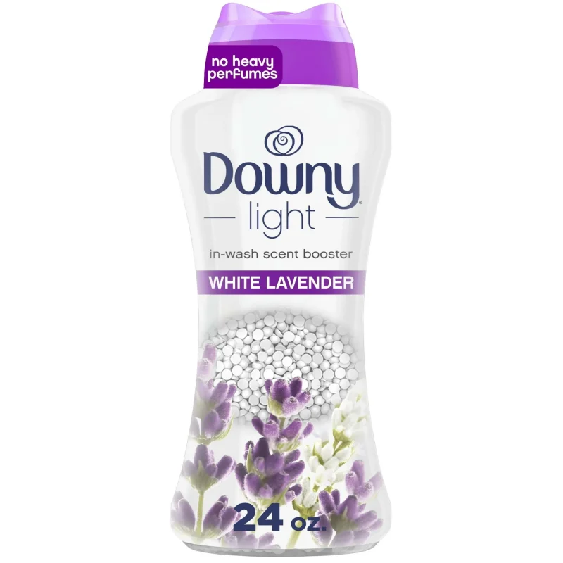Downy Light Laundry Scent Booster Beads for Washer, White Lavender, 24 oz, with No Heavy Perfumes