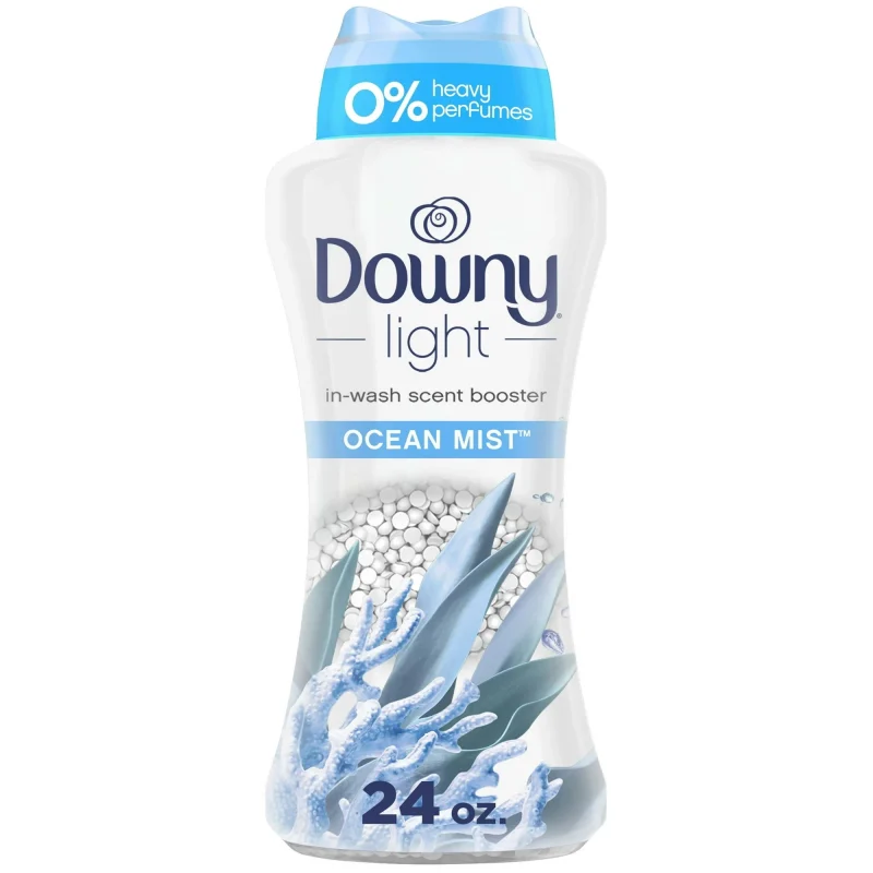 Downy Light In-Wash Scent Booster Laundry Beads with No Heavy Perfumes, Ocean Mist Scent, 24 oz