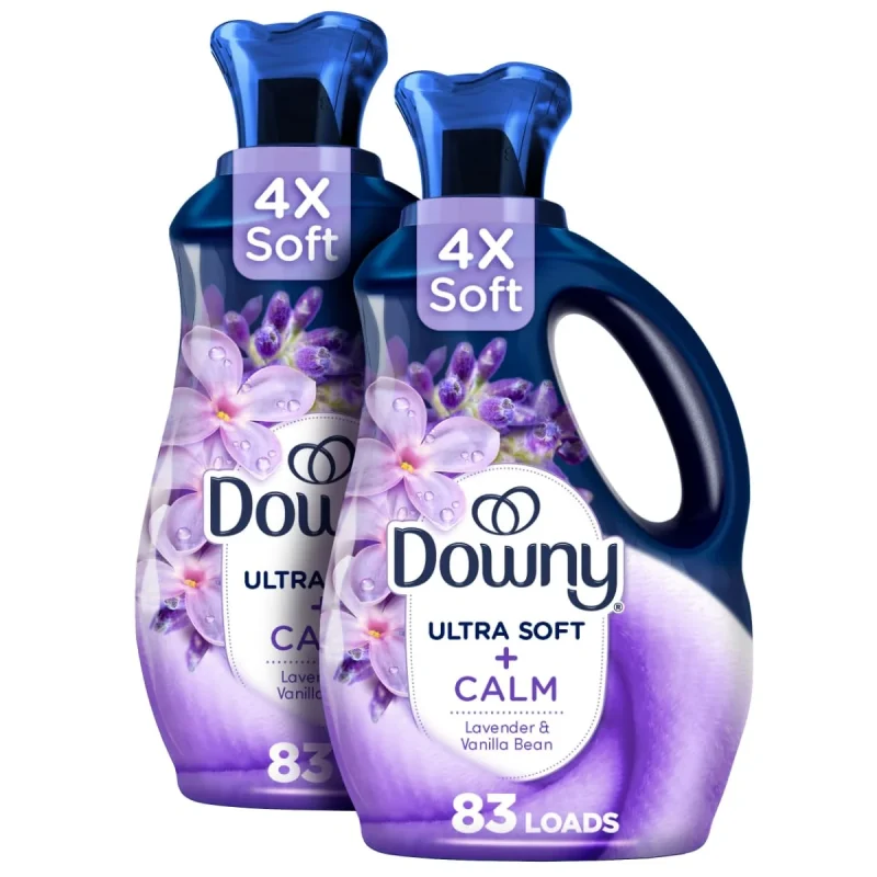 Downy Ultra Soft Fabric Softener Liquid, Calm, Lavender and Vanilla Bean, 56 fl oz, 83 Loads
