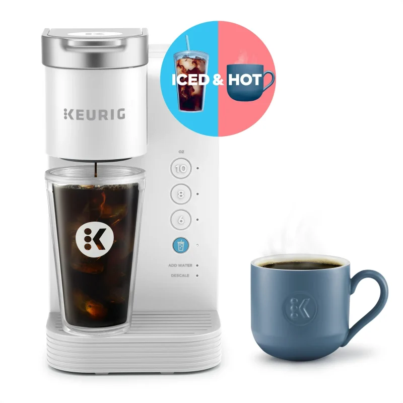 Keurig K-Iced Essentials Iced and Hot Single-Serve K-Cup Pod Coffee Maker, White
