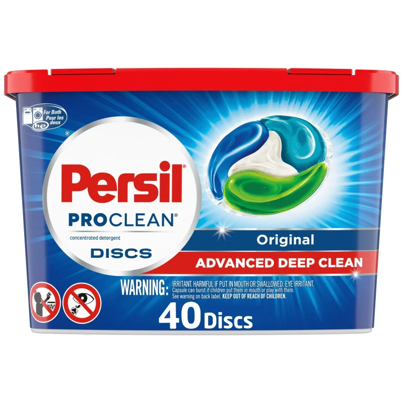 Persil Discs Laundry Detergent Pacs, Original Scent, High Efficiency (HE) Compatible, Laundry Soap, 40 Count