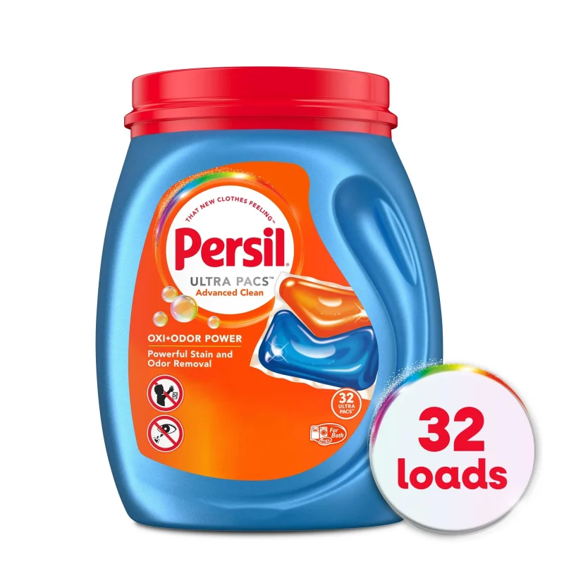 Persil Ultra Pacs Advanced Clean Oxi+Odor Power Laundry Detergent, 32 count ( 2 Packs )