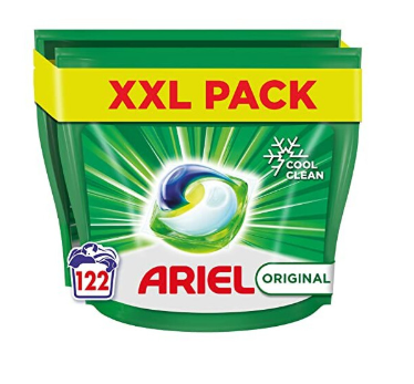 Ariel All-in-1 PODS Laundry Detergent Washing Liquid Tablets / Capsules, 122 Washes (61x2), Original, Brilliant Stain Removal and Freshness