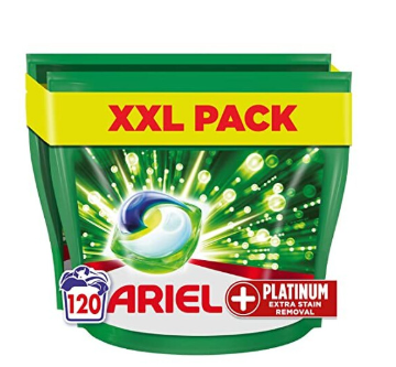 Ariel All-in-One Platinum PODS Washing Liquid Laundry Detergent Tablets / Capsules, 120 Washes (60 x 2) with Extra Stain Removal For Extra Hygiene