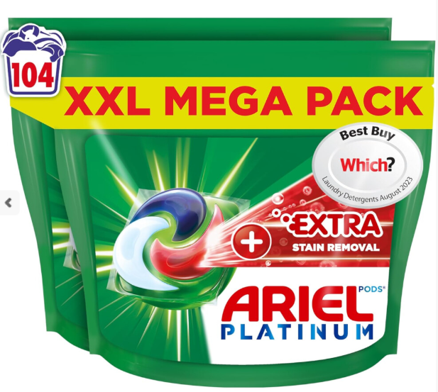 Ariel Platinum PODS®, Washing Liquid Laundry Detergent Capsules 104 Washes