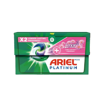 Ariel Platinum Washing Pods Laundry Detergent, Touch of Lenor Long Lasting Freshness, 34 Washes