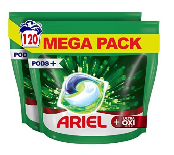 Ariel All-in-1 PODS Washing Liquid Laundry Detergent Tablets/Capsules, 120 Washes (60 x 2) with OXI Stain Removers Effect, Extra Stain Removal