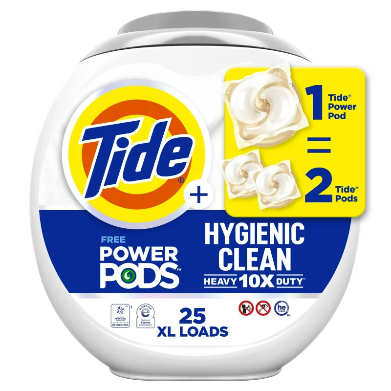 Tide Hygienic Clean Free Power PODS Laundry Detergent, Unscented, 25 Count