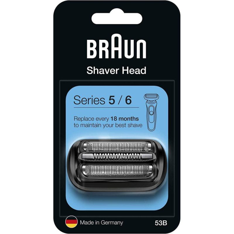 Braun 53B Replacement Cassette Head for New Model Series 5 and 6 Shavers - Black