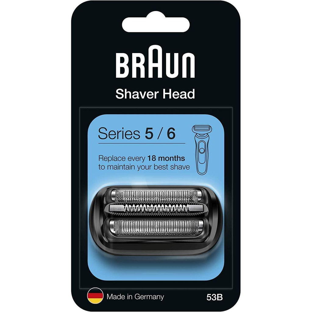 Braun 53B Replacement Cassette Head for New Model Series 5 and 6 Shavers - Black