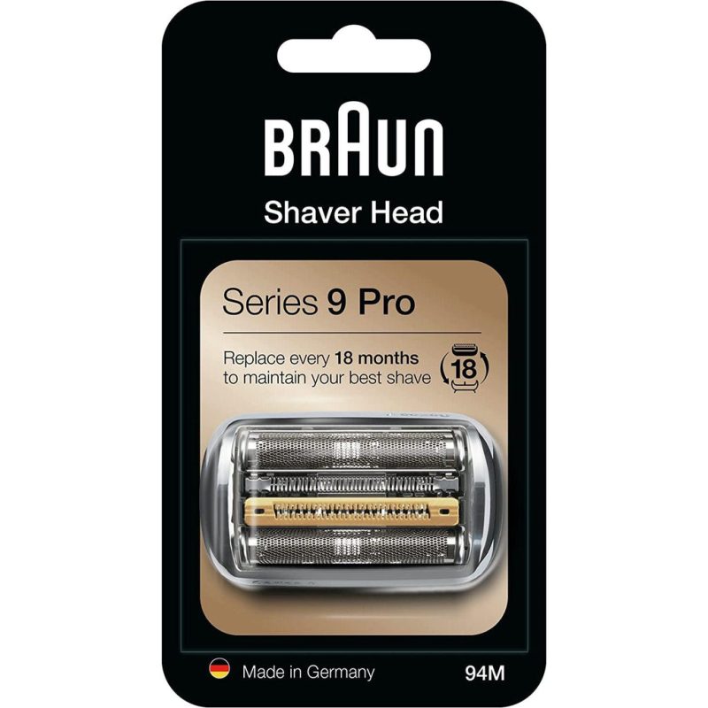 Braun 94M Replacement Shaver Head Cassette Silver Compatible with Series 9 Pro and Series 9 Razors