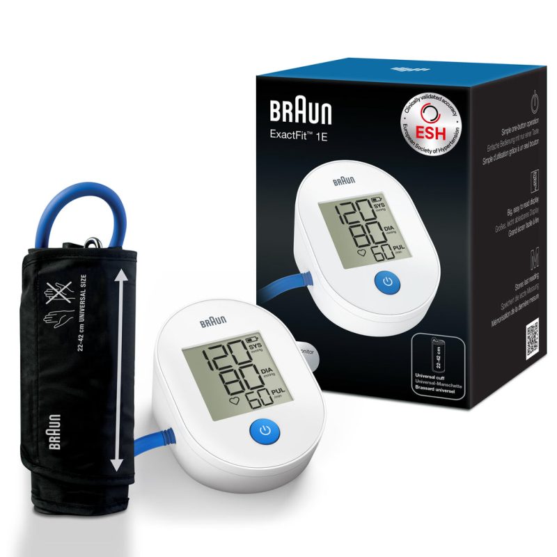 Braun BUA4000EU ExactFit 1E Automatic Blood Pressure Monitor, Clinically Validated 22-42cm Cuff
