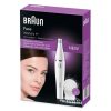 Braun Face 810 Facial Epilator, Hair Removal and Facial Cleansing, with Additional Brush and Battery, White