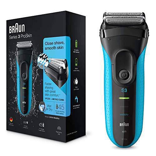 Braun Men's Series 3 ProSkin 3010s Wet and Dry Electric Shaver - Black/Blue