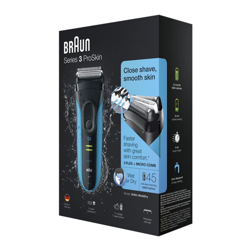 Braun Men's Series 3 ProSkin 3040s Wet & Dry Shaver with Protection Cap - Blue