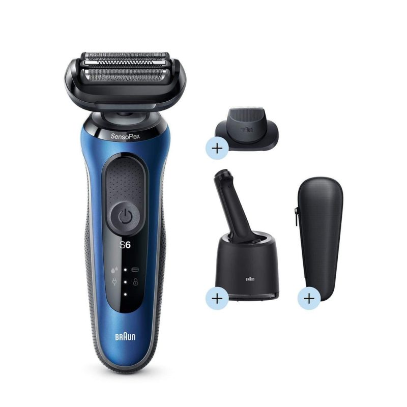 Braun Men's Series 6 60-B7200cc Wet and Dry Shaver with SmartCare Center - Blue