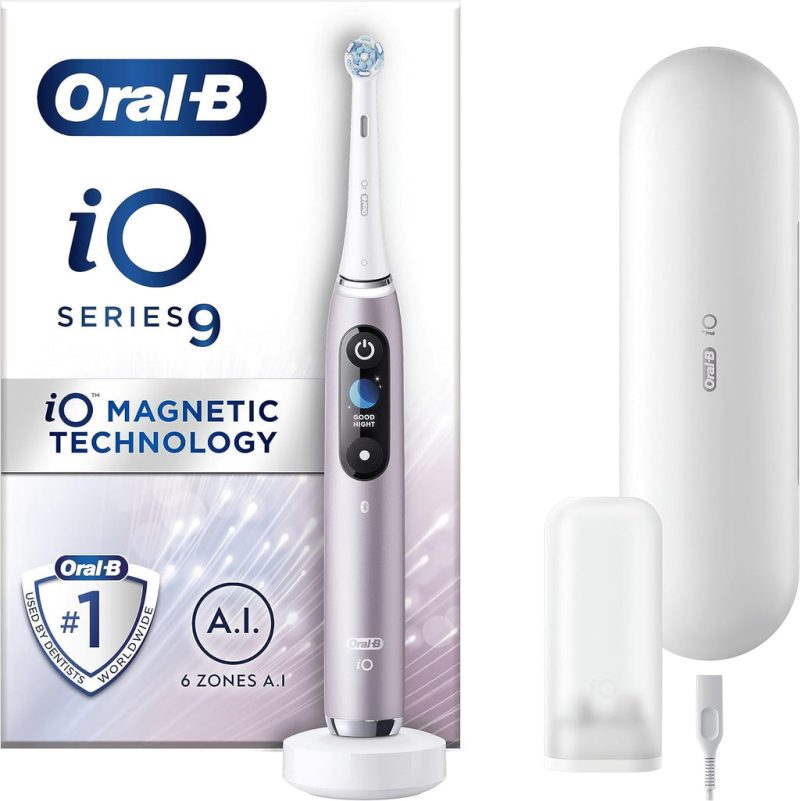 Braun Oral-B iO 9N Electric Toothbrush with Revolutionary Magnetic Technology - Rose Quartz