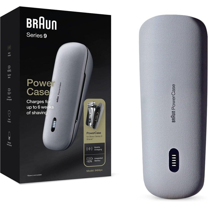 Braun PowerCase, Electric Shaver Charging Case, Compatible with Braun Series 9 & 8 Shavers,6 Weeks of Shaving