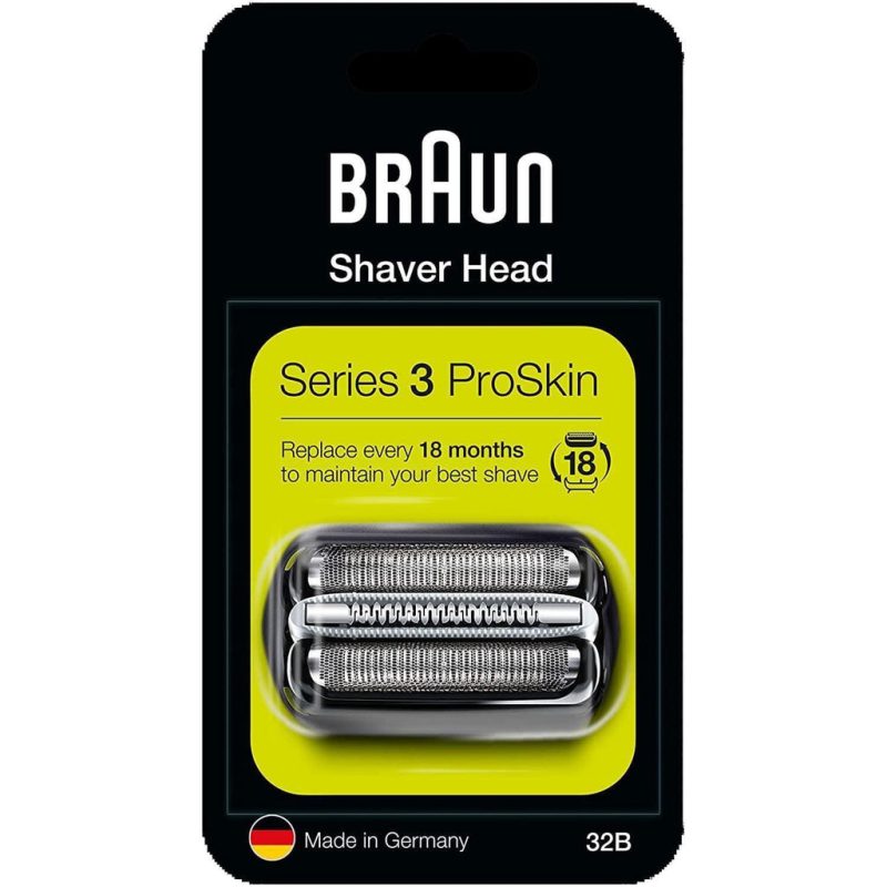 Braun Series 3 32B Electric Shaver Head Replacement - Black - Compatible with Series 3 Shavers ProSkin