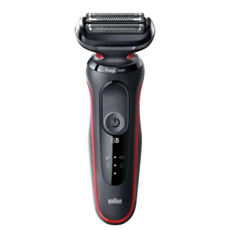 Braun Series 5 50-R1000s Wet and Dry Foil Shaver - Black & Red