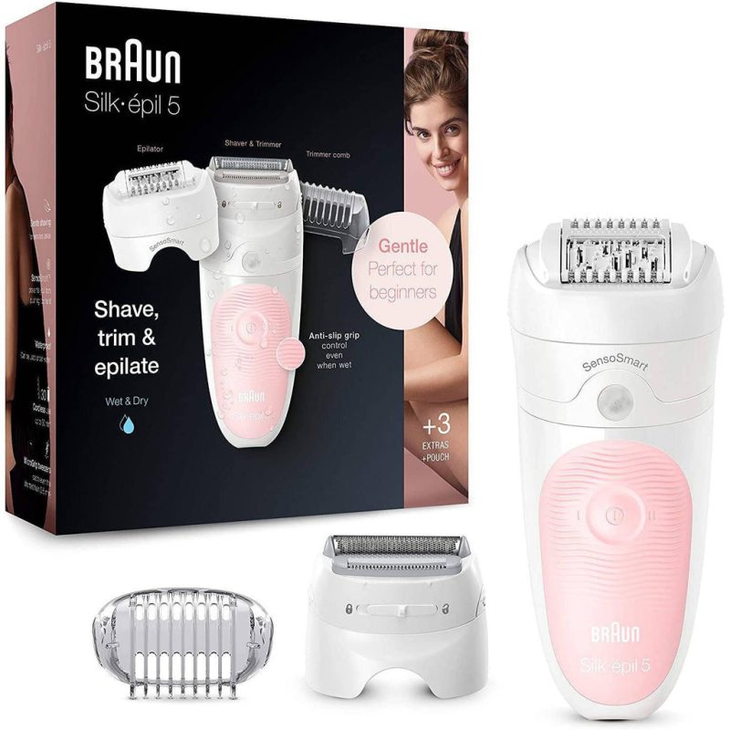 Braun Silk-épil 5 5-620, Epilator for Women, Includes Shaver and Trimmer Head for Gentle Hair Removal