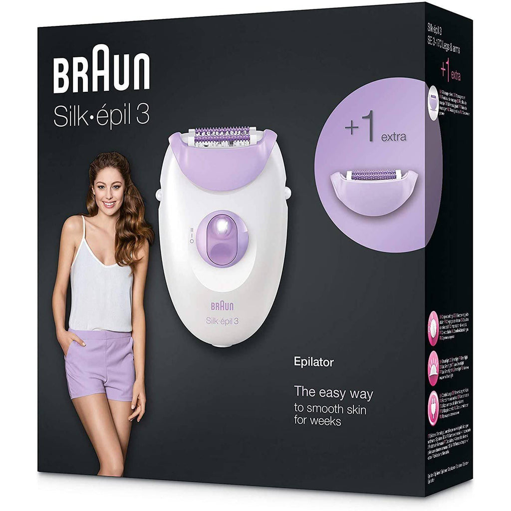 Braun Women's Silk-Epil 3 3-170 Epilator - 20-Tweezer System, 2 Speed Settings
