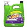 Gain Liquid Laundry Detergent, Moonlight Breeze Scent, 107 Loads, 154 fl oz, HE Compatible