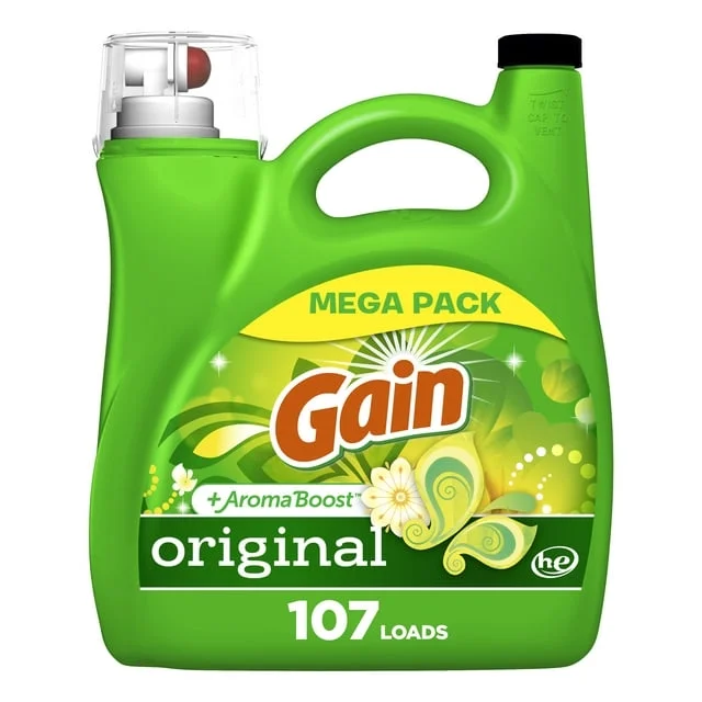 Gain Liquid Laundry Detergent, Original Scent, 107 Loads, 154 fl oz