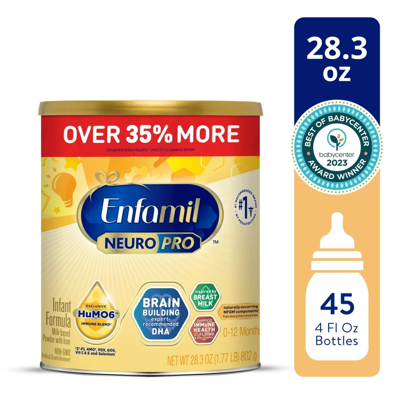 Enfamil NeuroPro Powder Baby Formula, MFGM* 5-Year Benefit, Exclusive HuMO6 Immune Blend, 28.3 Oz Can