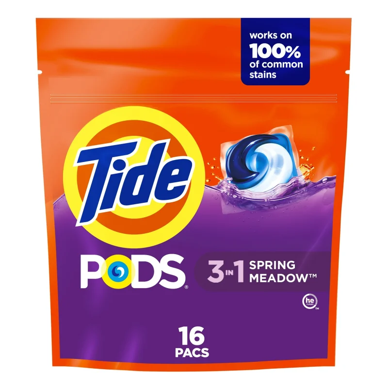 Tide PODS Laundry Detergent Packs, Spring Meadow Scent, 16 Count