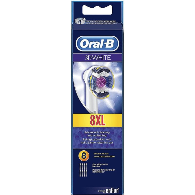 Oral-B 3D White Replacement Toothbrush Heads 8 Pack