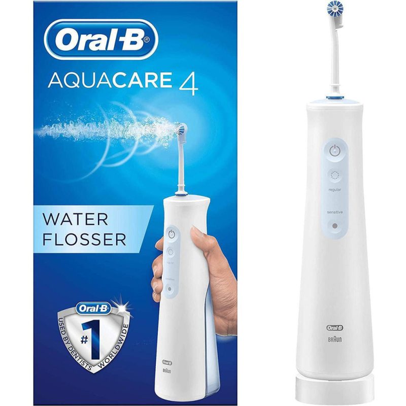 Oral-B Aquacare 4 Water Flosser Cordless Irrigator, Featuring Oxyjet Technology and 4 Cleaning Modes, UK 2 Pin Plug