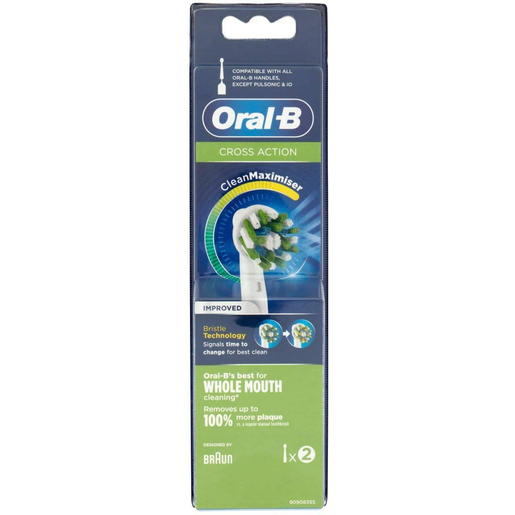 Oral-B CrossAction 2pk Replacement Toothbrush Heads - White