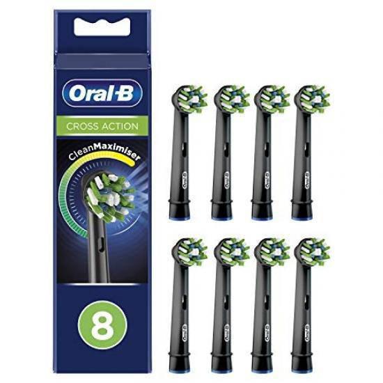 Oral-B CrossAction 8pk Replacement Toothbrush Heads - Black Edition