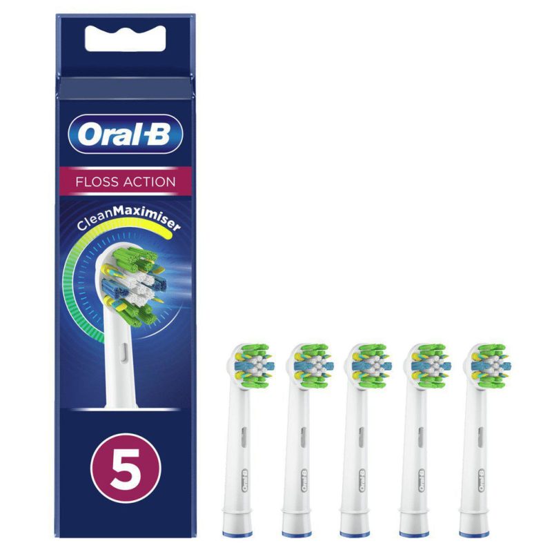 Oral-B FlossAction Power Toothbrush Refill Heads - Micro Pulse Bristles, 5 Pack