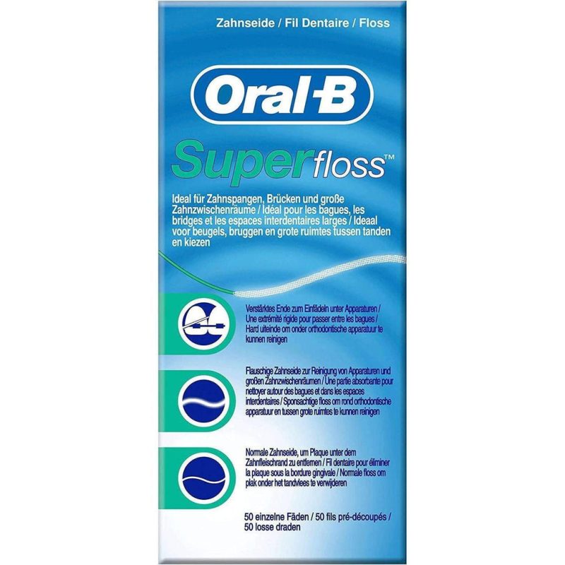 Oral-B Super Floss Pre-Cut Dental Floss Strands - Stiffened End