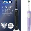 Oral-B Vitality Pro 2 x Electric Toothbrushes, 2 Toothbrush Heads, 3 Brushing Modes Including Sensitive Plus - Black & Purple