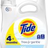 Tide Free & Gentle Laundry Detergent Liquid, HE Compatible, 100 Loads, 132 fl oz, Hypoallergenic Laundry Detergent for Sensitive Skin, Tide Laundry Detergent, Liquid Laundry...