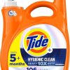 Tide Hygienic Clean Heavy 10x Duty Liquid Laundry Detergent, HE Compatible, Original Scent, 149 fl oz, 106 loads