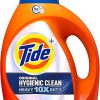 Tide Hygienic Clean Heavy 10x Duty Liquid Laundry Detergent, HE Compatible, Original Scent, 105 fl oz, 74 loads