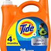 Tide Plus Febreze Sport Odor Defense Liquid Laundry Detergent Soap, HE Compatible, 94 Loads, 132 fl oz